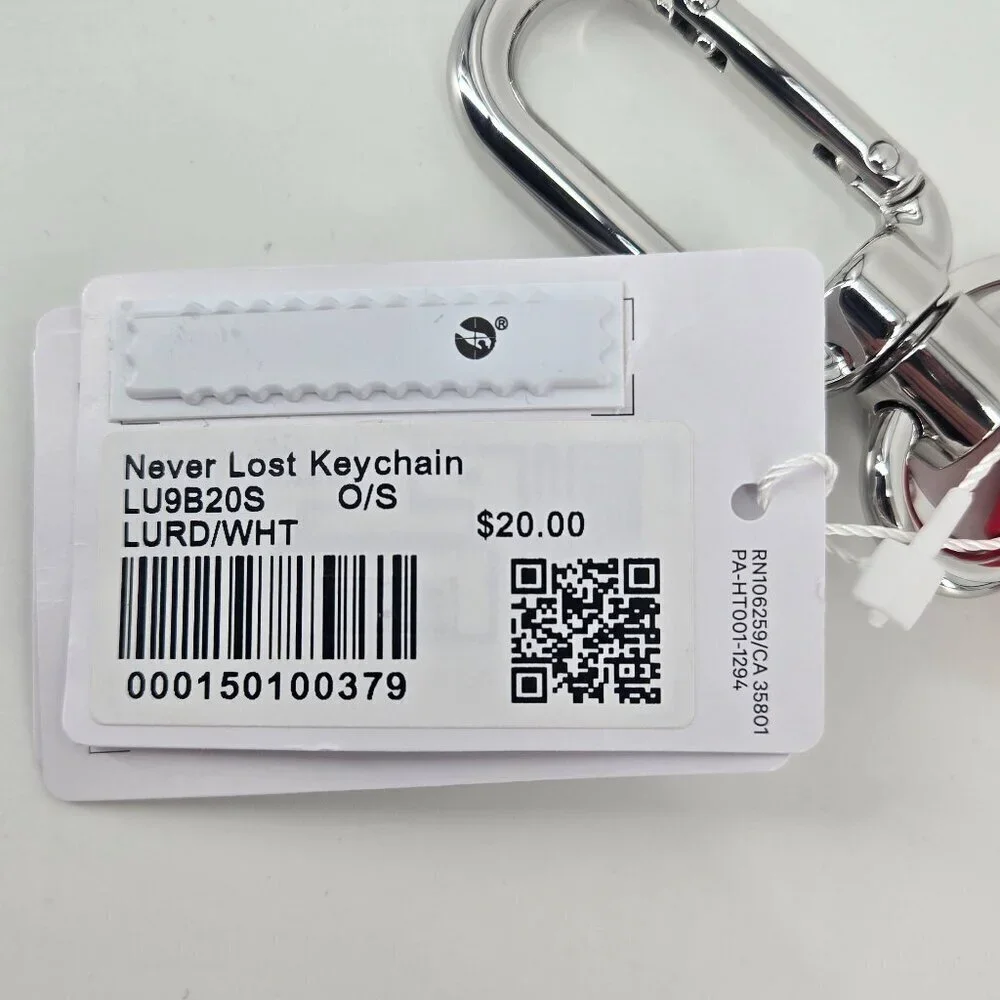 NWT Never Lost Keychain - Lulu Red/White